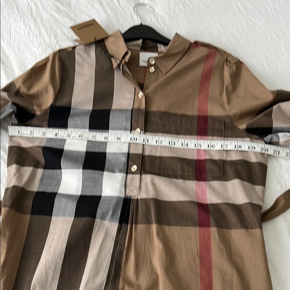 Burberry Women's Plaid Dress - Brown and Black - Picture 10 of 13